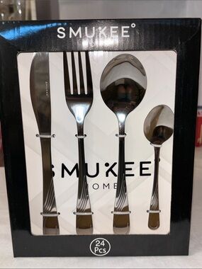 24-Piece Stainless Steel Flatware Set — Polished Silver
